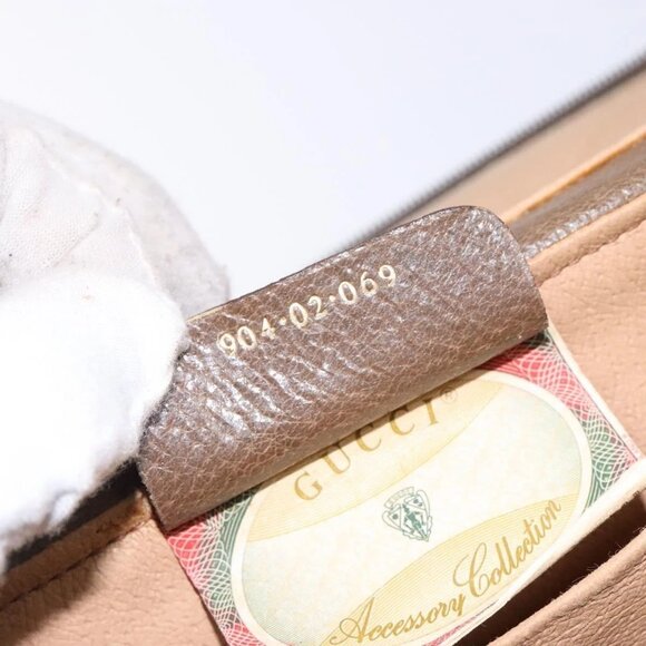 GUCCI GG Supreme Web Sherry Line Bag PVC Beige Gold 904 02 069 Auth BA3963 - Picture 11 of 16